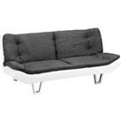 Home Detail Hudson White Leather Base with Charcoal Sofa Bed