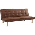 Home Detail Salerno Air Leather Brown Sofa Bed