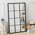 LivingandHome Living and Home Rectangular Wall Accent Metal Framed Mirror - Black