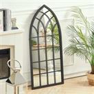 LivingandHome Living and Home Nordic Cathedral Window Wall Mirror - Black