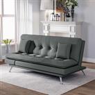 LivingandHome Living and Home Fabric Upholstered Tufted Sofa Bed - Grey