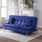 LivingandHome Living and Home Fabric Upholstered Tufted Sofa Bed - Blue