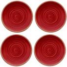 Purely Home Rustic Swirl Red Melamine Dinner Plates - Set Of 4