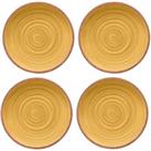 Purely Home Rustic Swirl Yellow Melamine Dinner Plates - Set Of 4