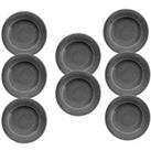 Purely Home Crackle Grey Melamine Dinner Plates - Set Of 8