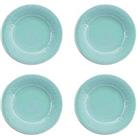 Purely Home Crackle Turquoise Melamine Dinner Plates - Set Of 4