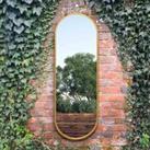 MirrorOutlet Vultus Gold Double Arched Wall Mirror 63''