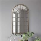 MirrorOutlet Somerley - Country Rustic Framed Arched Leaner Metal Wall Mirror 51inch X 30inch 129cm 