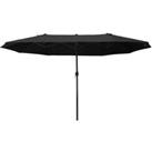 Outsunny 4.6M Garden Patio Umbrella Canopy Parasol Sun Shade witho Base Black