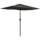 Outsunny 2 x 3(m) Garden Parasol Rectangular Market Umbrella with Crank Dark Grey