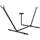 Outsunny Hammock Stand with Side Tray, Steel Frame Hammock Stand, Black
