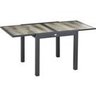 Outsunny Extendable Outdoor Dining Table Aluminium Rectangle Patio Table Beige