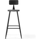Livingandhome 2Pcs Round ounter High Bar Chairs w/ Backrest - Grey