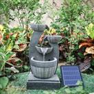 Livingandhome Solar-Powered Outdoor Rockery Water Fountain Decoration