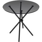 LPD Furniture Casa Smoked Top And Black Legs Dining Table