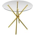 LPD Furniture Casa Clear Top And Gold Legs Dining Table