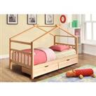 SleepOn Sleep On 3ft Wooden Storage House Bed In Natural