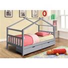 SleepOn 3ft Wooden Storage House Bed In Grey