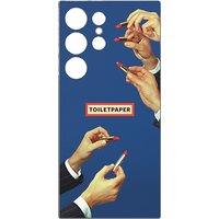 Samsung Toilet Paper Lipstick Plate for Galaxy S24 Ultra Suit Case Blue