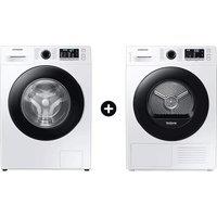 Samsung Series 5 ecobubble Washing Machine and Heat Pump Tumble Dryer, 9kg in White (F-WW90TDV90T)
