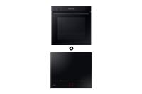 Samsung Series 4 Bespoke Single Oven Pyrolytic Cleaning 76L and Induction Hob Four Burner Dual Flex Zone 7.4kW Black