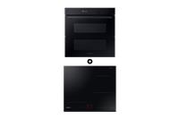 Samsung Series 5 Bespoke Single Oven Dual Cook Flex Natural Steam 76L and Induction Hob Four Burner Flex Zone Plus 7.4kW Black