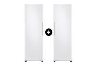 Samsung 1 Door Tall Fridge SpaceMax 387L and 1 Door Tall Freezer SpaceMax 323L - White