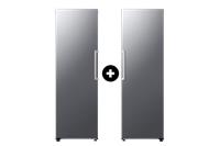 Samsung 1 Door Tall Fridge SpaceMax 386L ​​and 1 Door Tall Freezer SpaceMax 323L - Gentle Silver