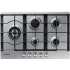 Samsung 5 Burner Gas Hob with Cast Iron Grates in Silver (NA75J3030AS/EU)