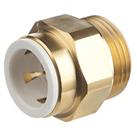 Flomasta Twistloc Brass Push-Fit Adapting Male Pipe Fitting Adaptor 22mm x 1" (101KR)