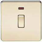 Knightsbridge 20A 1-Gang DP Control Switch Polished Brass with LED (102TY)