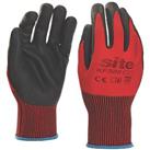 Site Nitrile Foam Coated Gloves Red / Black Medium (108FR)
