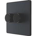 British General Evolve 2-Gang 2-Way LED Dimmer Switch Grey with Black Inserts (112PY)