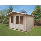 Shire Berryfield 11' x 10' (Nominal) Apex Timber Log Cabin (1142X)