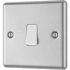 LAP 20A 16AX 1-Gang 2-Way Light Switch Brushed Stainless Steel with White Inserts (118PN)