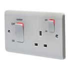 Crabtree Instinct 45A 2-Gang DP Cooker Switch & 13A DP Switched Socket White with LED (126HV)