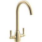 Streame by Abode Zermat Swan Dual-Lever Mono Mixer Brushed Brass (126JM)