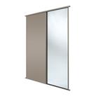 Spacepro Classic 2-Door Sliding Wardrobe Door Kit Stone Grey Frame Stone Grey / Mirror Panel 1793mm 