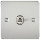 Knightsbridge 10AX 1-Gang Intermediate Switch Brushed Chrome with Colour-Matched Inserts (129TX)