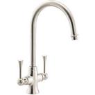 Streame by Abode Gatsby Swan Neck Dual Lever Mono Mixer Brushed Nickel (151JM)