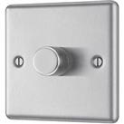 LAP 1-Gang 2-Way LED Dimmer Switch Brushed Steel with Colour-Matched Inserts (159PN)