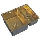 ETAL Elite 1.5 Bowl Stainless Steel Inset / Undermount Kitchen Sink Brushed Gold 555mm x 440mm (162J