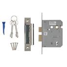 Smith & Locke Fire Rated 3 Lever Nickel-Plated Mortice Sashlock 76mm Case - 57mm Backset (1634G)
