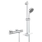Grohe Precision Feel HP Rear-Fed Exposed Chrome Thermostatic Bar Mixer Shower (177PJ)