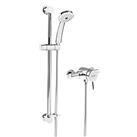 Bristan Strato Rear-Fed Exposed Chrome Thermostatic Mini-Valve Mixer Shower with Adjustable Riser Kit (190JK)
