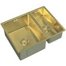 ETAL Elite 1.5 Bowl Stainless Steel Inset / Undermount Kitchen Sink Brushed Brass 555mm x 440mm (195