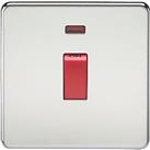 Knightsbridge 45A 1-Gang DP Control Switch Polished Chrome with LED (195VR)