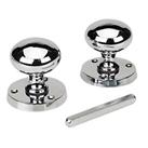 Victorian Mortice Knobs 54mm Pair Polished Chrome (19775)