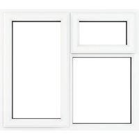Crystal Left-Hand & Top Opening Clear Double-Glazed Casement White uPVC Window 1190mm x 1190mm (100JP)