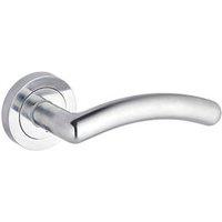 Smith & Locke Bourne Fire Rated Lever on Rose Door Handles Pair Satin Chrome (101HY)